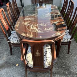 Chinese Antique Dining Table Set