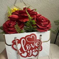 Bolsita Con Rosas eternas 