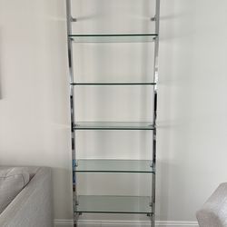 cb2 Chrome and Glass Shelves