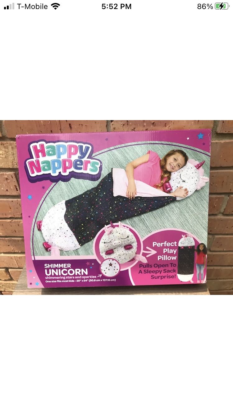 Happy Nappers Shimmer Unicorn Play Pillow Sleepy Sack (NEW)