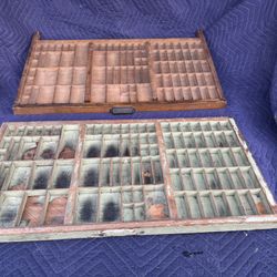 Vintage wooden typesetter trays