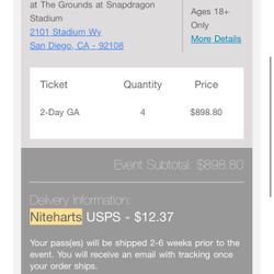 4x Niteharts Tickets