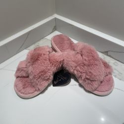Pink Fuzzy Slippers