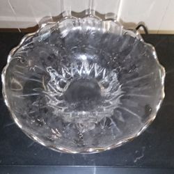 Glass Bowl Silver Inlay