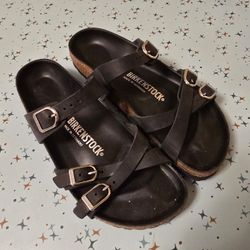 Birkenstock Women's Franca Oiled Leather sandals in black - 39