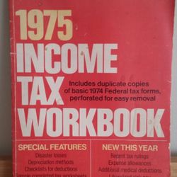 1975 H & R Block Income Tax Workbook 
