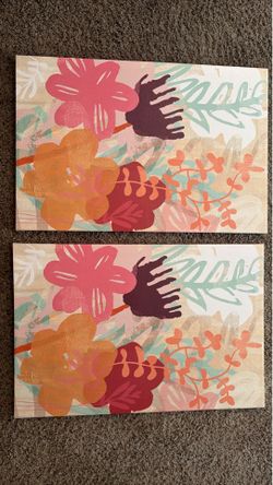 Floral Canvas Wall Art - $5
