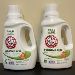 2pack Arm & Hammer Sensitive Skin Free & Clear, 50 Loads Liquid Laundry Detergent, 50 Fl oz