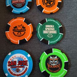 Harley Davidson State Poker Chips! Lot Of 10. ALL $25