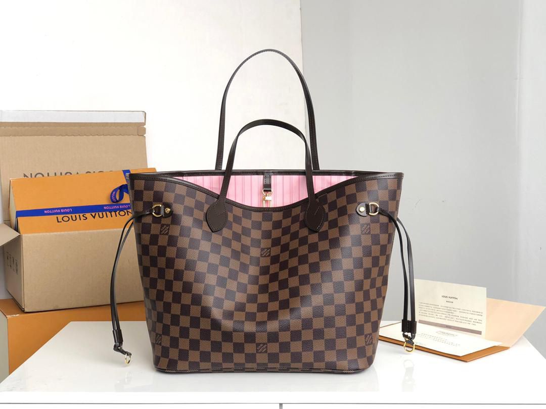 New Authentic Louis Vuitton Ebene Damier Pink/Rose Ballerine Interior Neverfull  MM Handbag for Sale in Valley Stream, NY - OfferUp