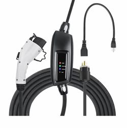 Lectron 110V/220Vr 16 Amp Level 1/2 EV Charger with 21ft Extension Cord J1772 Cable