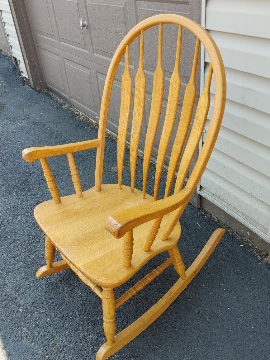 Solid Oak Rocking Chair Blonde
