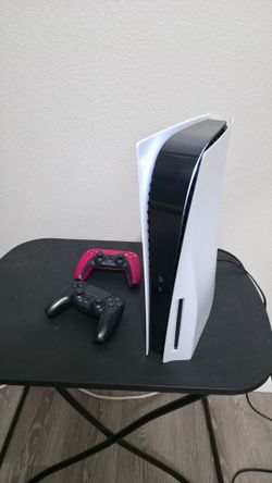 PlayStation 5 Disc Console with 2 Controllers (Black & Red)