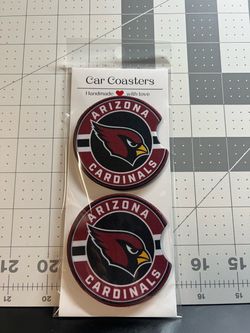 Arizona Cardinals Handmade Car Coasters Set of 2