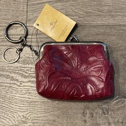 Italian Leather Flower Coin Purse