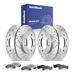 AutoShack Brake Kit – 4 Rotors & 8 Pads