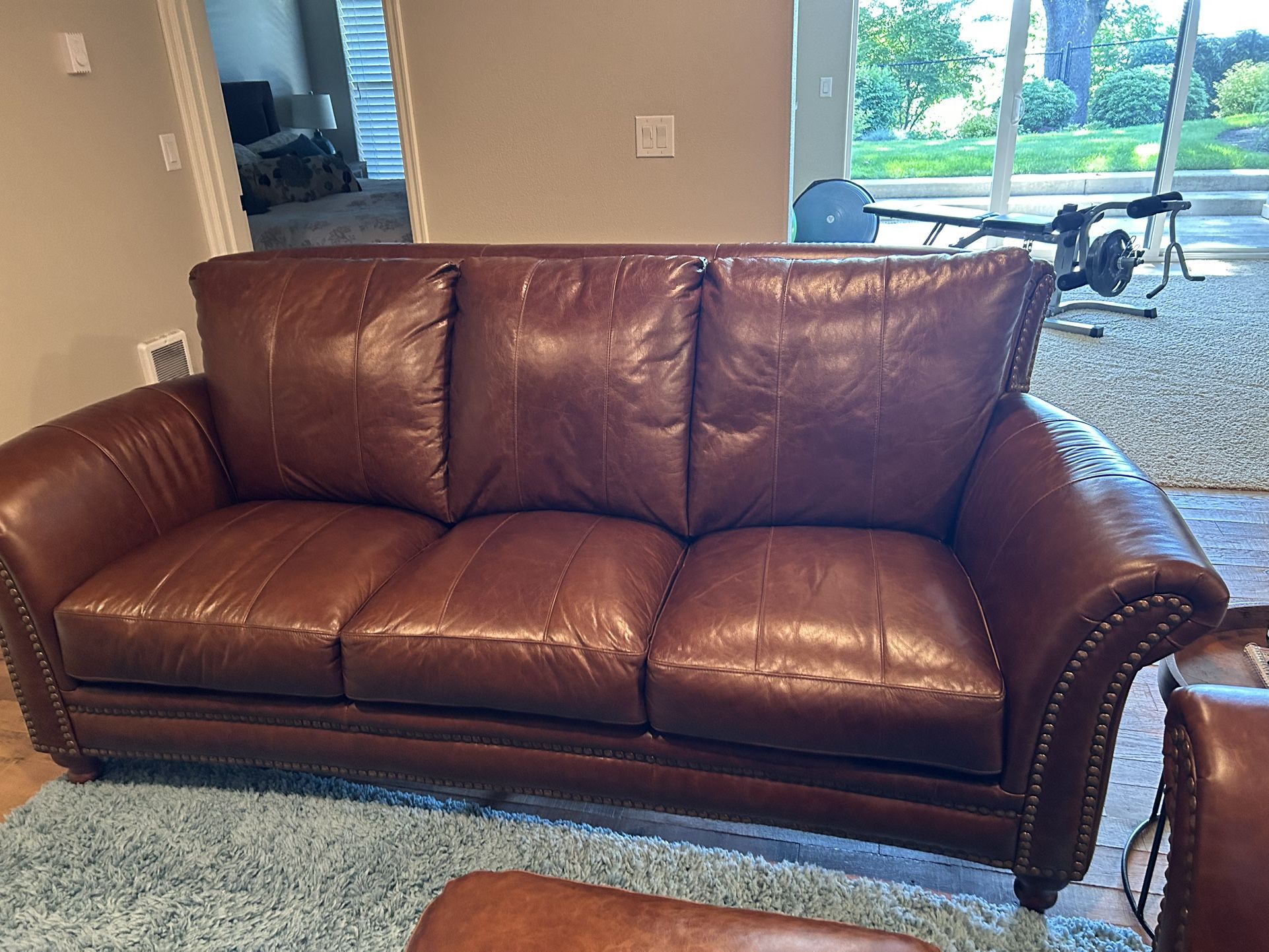 LEATHER ‼️ Couch, Chair & Ottoman NEW ‼️ Condition