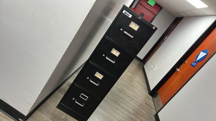 Black 4-Drawer Metal Filing Cabinet