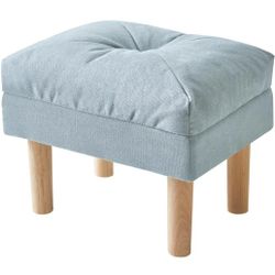 15.75" Small Footstool Ottoman, Footrest with Sponge Padded Seat, Step Stool for Sofa, Bedroom, Living Room, Entryway, Modern Change Shoes Stool, Wood