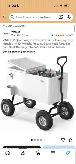 80 qt rolling wagon cooler ice chest