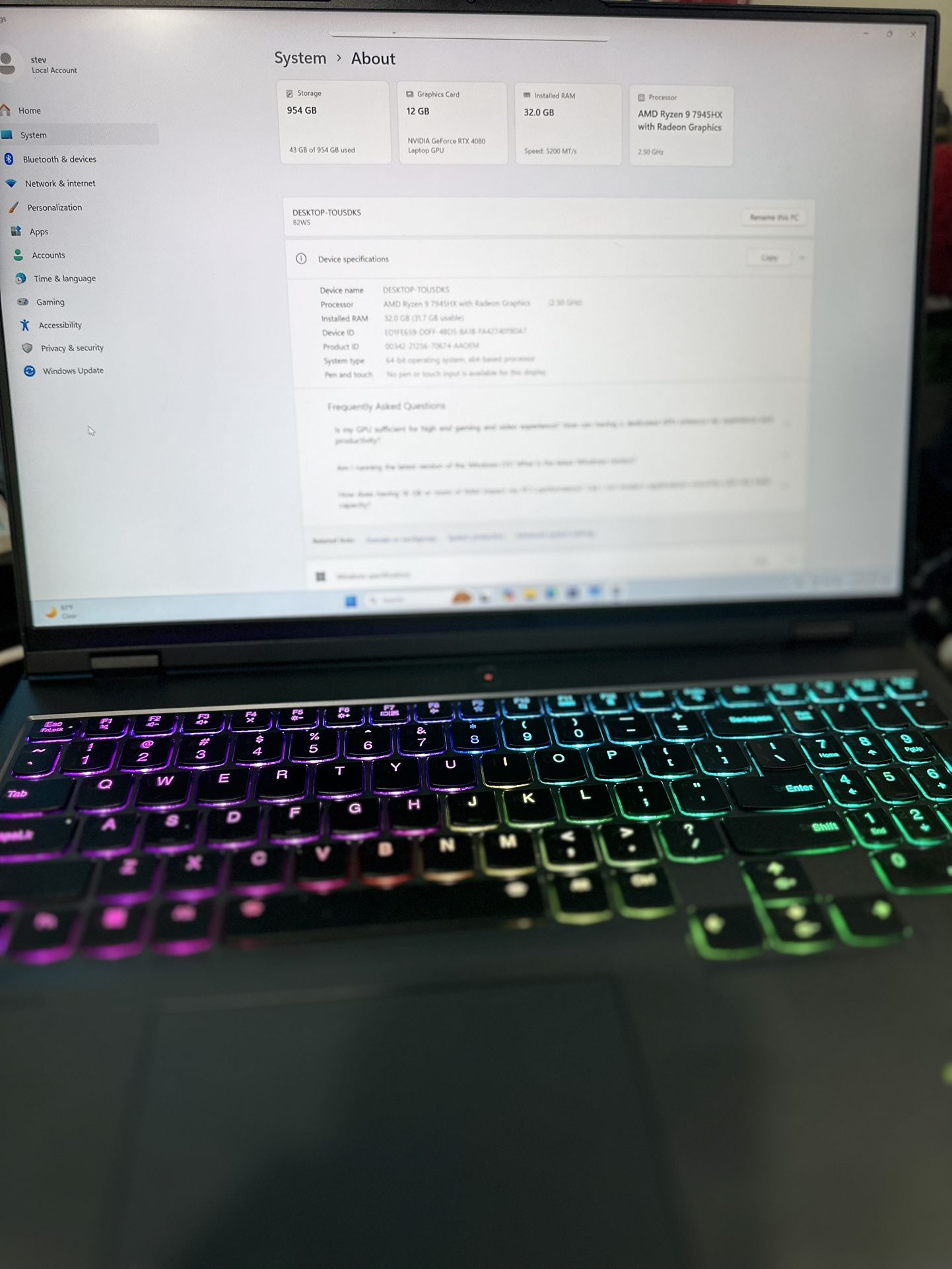 Lenovo Legion Pro 7 Gaming Laptop RTX 4080