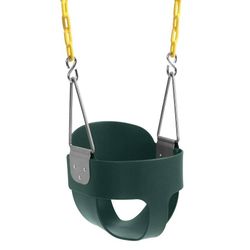 High Back Full Bucket Baby Toddler Swing Swing Seat Set With Yellow Coated Chains Fully Assembled