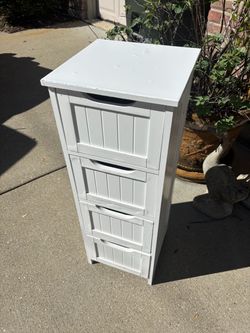 White Wood 4-Drawer Storage Cabinet