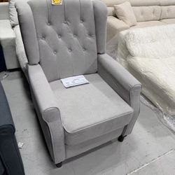 New Mid CenturyWingback Recliner Chair for Adults,Modern Linen Fabric Push Back Recliner Chairs