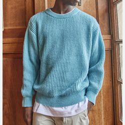 Men’s Turquoise Blue Ribbed 