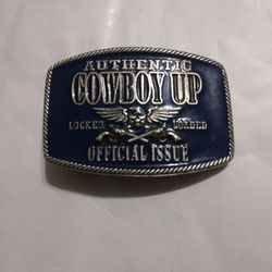 Montana Silver Smiths  Authentic Cowboy Up Lock And Loaded Official Issue Belt Buckle Use