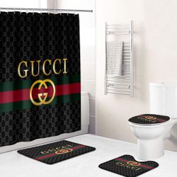 Bathroom set. Custom printed 3D Shower Curtains 4 Pieces Bath set with shower curtain hooks.  1 Shower Curtain 72x72 12 Plastic Hooks 3 pcs Bath Mats 