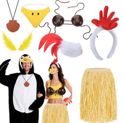 Chicken Hawaiian Hula Girl Couples Costume  (Both) 