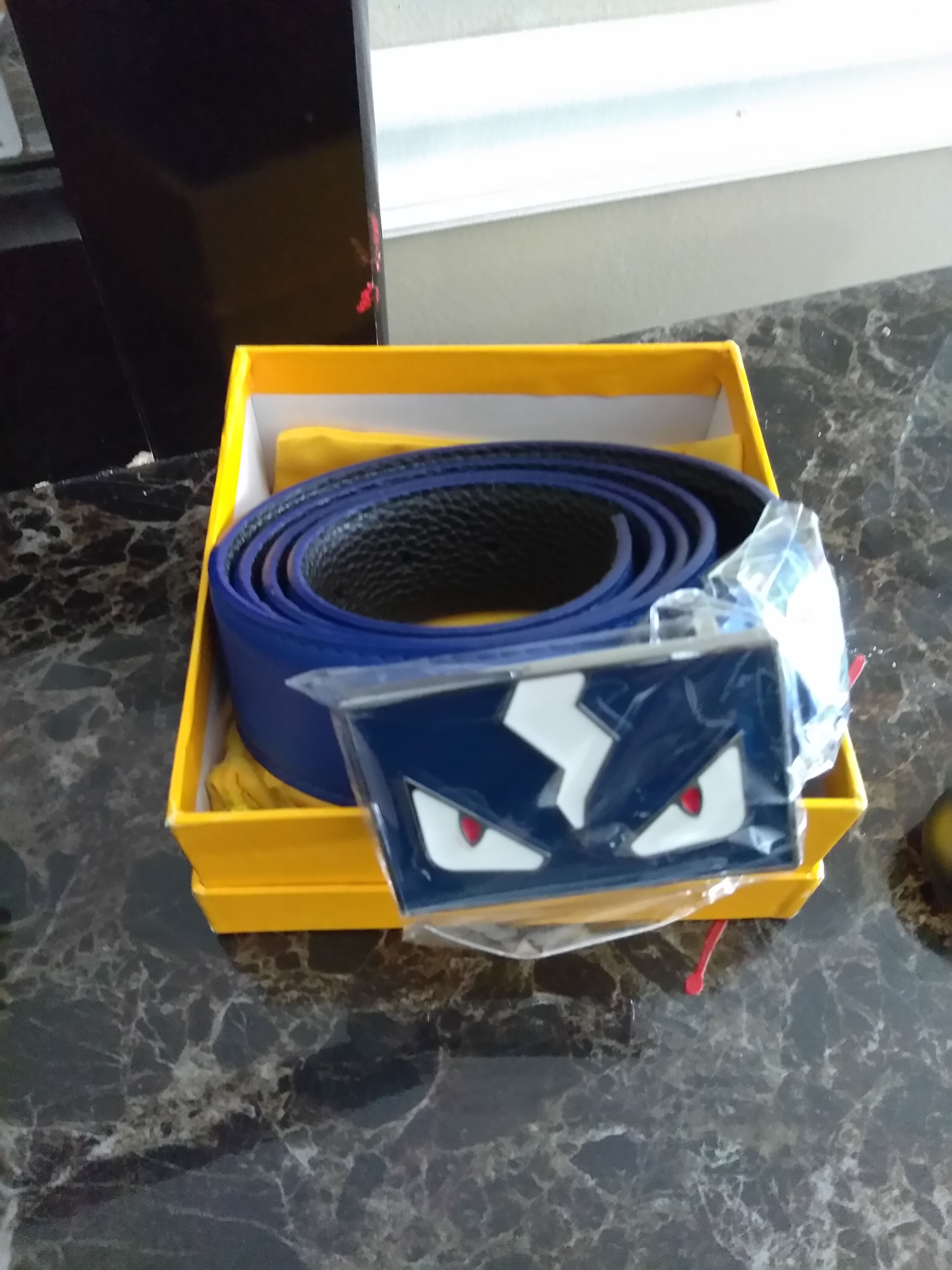 Blue Fendi belt
