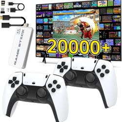 2025 Upgraded Ver. | New Tv Gaming System | Plug & Play Video TV Game 4K Ultra HD with 20,000+ Games Built-in, 9 Emulators & Wireless 2 Controllers
