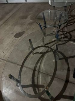 Glass coffee table and 2 side tables