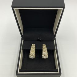 14KT YELLOW GOLD LADIES FASHION EARRINGS W/ DIAMONDS APPRX 1.50CT TDW 9.3GR