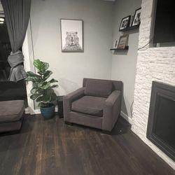 West Elm Chair and Ottoman