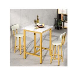 Gold And White Dining Set