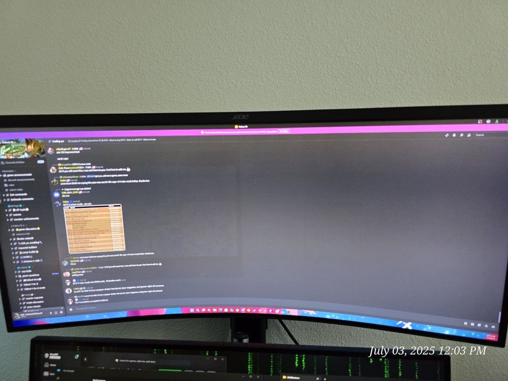 34in Ultra wide Acer Monitor 165hz