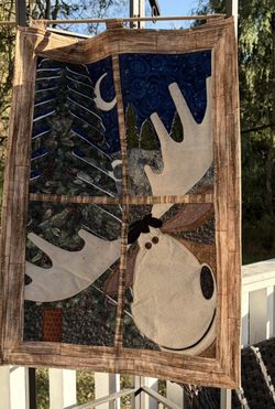 happy hollow designs Northwoods Moose Window Pane Quilt Quilting Pattern