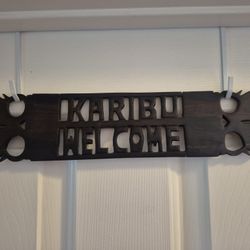 Karibu Welcome Wood Wall Plaque