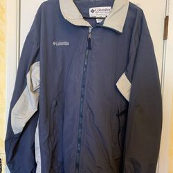 COLUMBIA Men's Full Zip, Blue/Grey, Lite-Weight/Windbreaker Jacket--Sz L