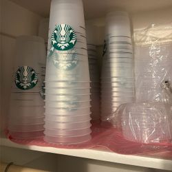 Starbucks Plastic Cups With Lid And Straw