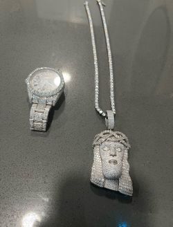 Moissanite Watch with matching Pendant