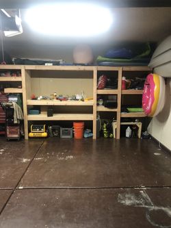 Custom garage shelving/workbench