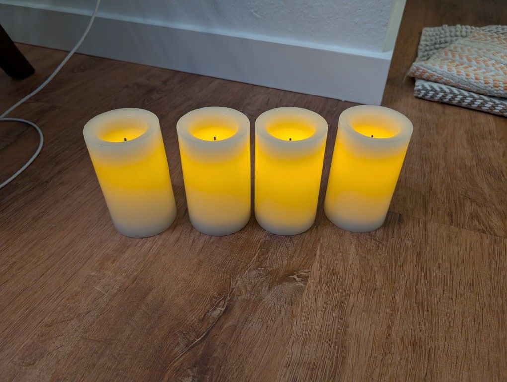 Ivory Flameless Pillar Candles