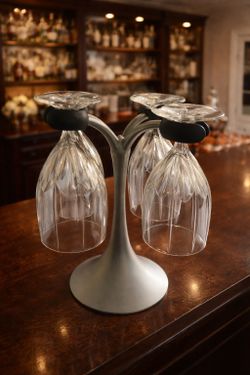 Elegant Wine Glass Set with Stand