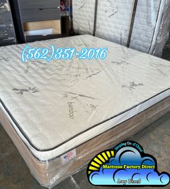 Eastern king firm mattress and Boxspring bed set Colchon y tambor