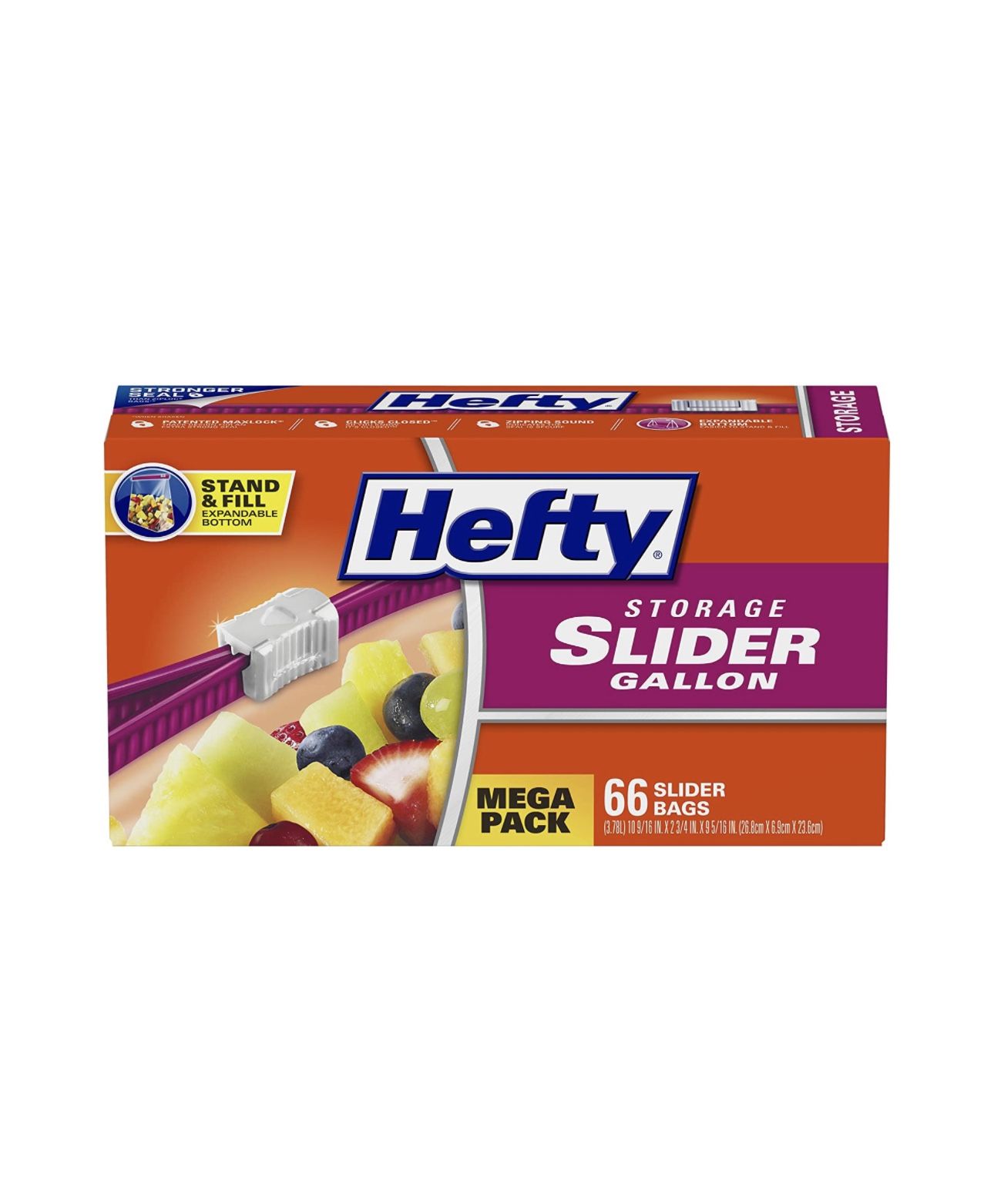 (66-)Hefty Slider Storage Bags, Gallon Size, 66 Count