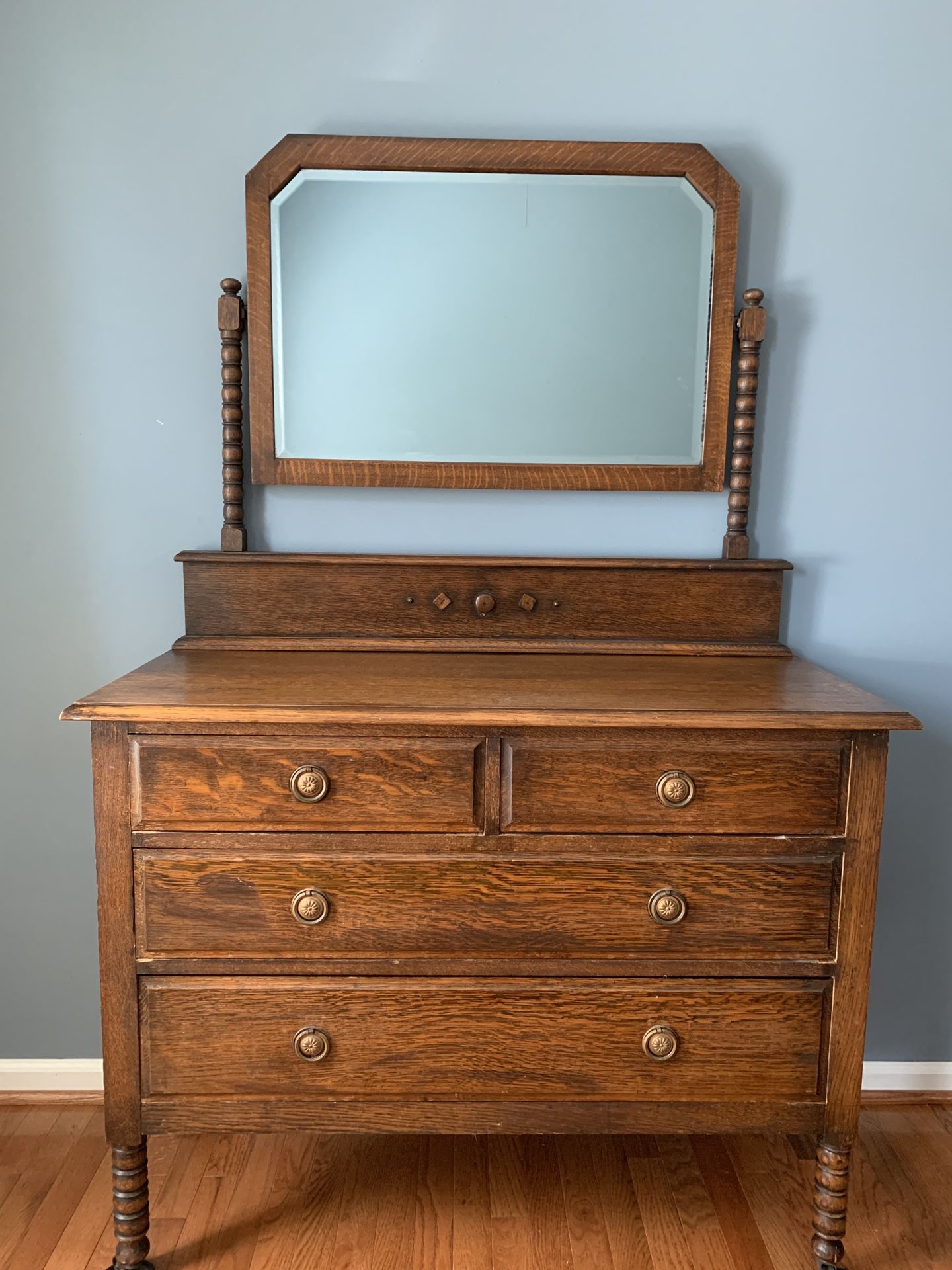 Antique mirror dresser
